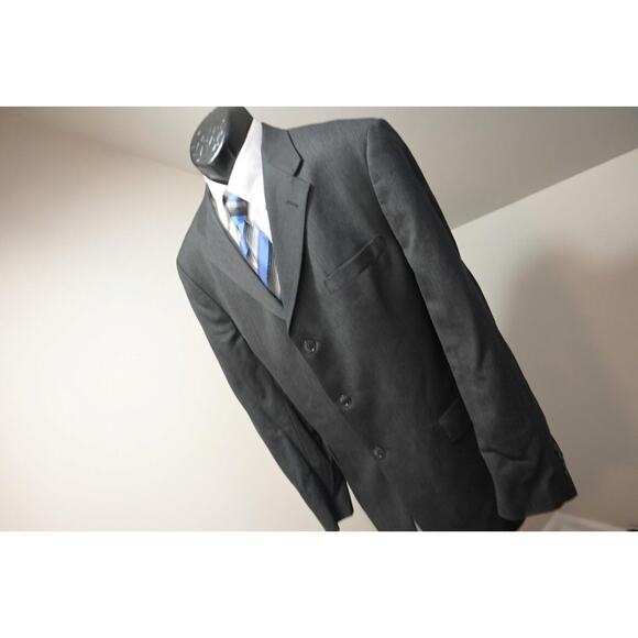 Tommy Hilfiger 100% Wool Dark Gray Suit Pants Jacket USA MADE Mens 34 x 32 x 44L - Picture 3 of 16